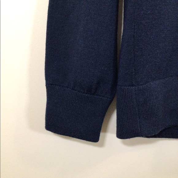 J. Crew 100% Merino Wool Half-Zip Sweater Navy - Picture 3 of 4